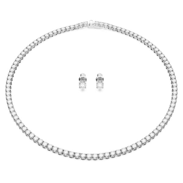 Matrix Tennis set Round cut, White, Rhodium plated - Image 2