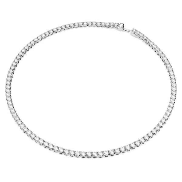 Matrix Tennis set Round cut, White, Rhodium plated - Image 3