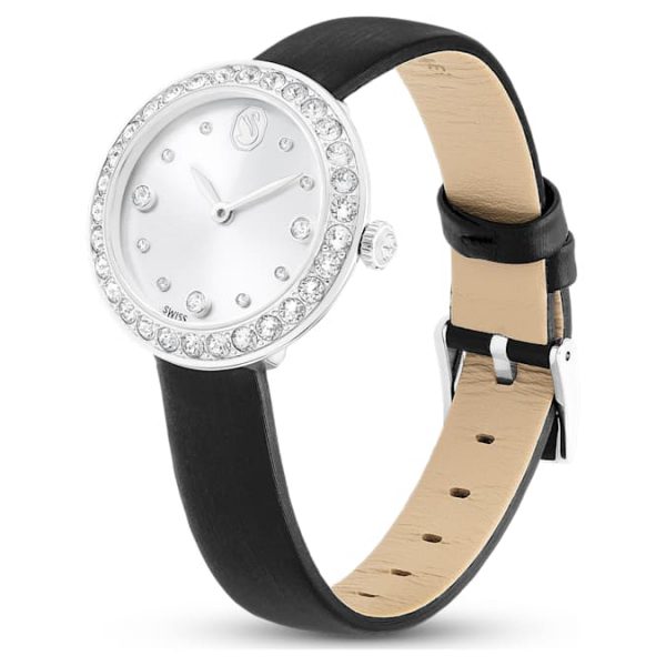 Matrix tennis watch Swiss Made, Leather strap, Black, Stainless Steel - Image 2