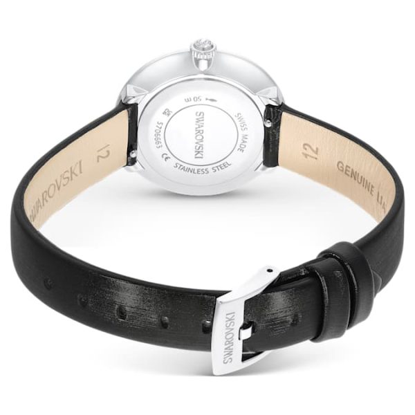 Matrix tennis watch Swiss Made, Leather strap, Black, Stainless Steel - Image 3