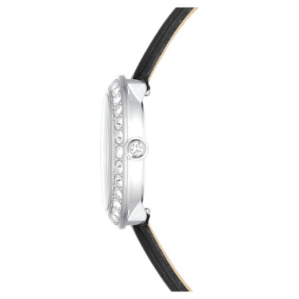 Matrix tennis watch Swiss Made, Leather strap, Black, Stainless Steel - Image 6