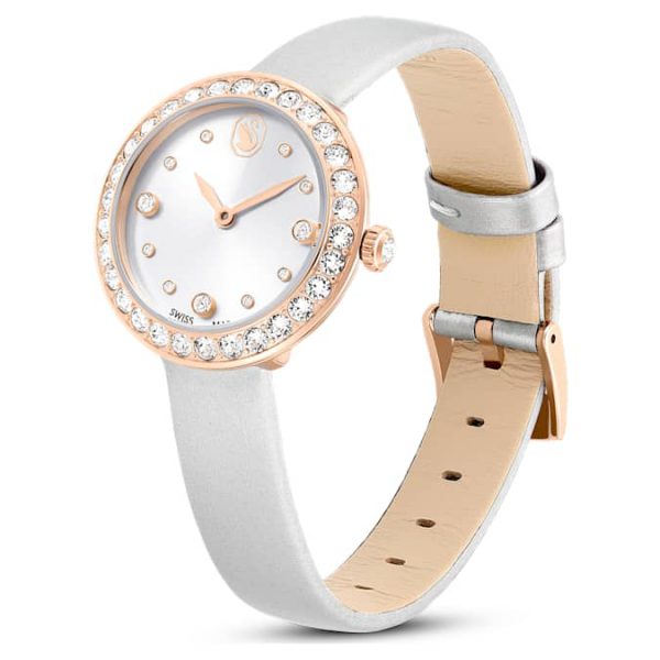 Matrix tennis watch Swiss Made, Leather strap, Gray, Rose gold-tone finish - Image 2