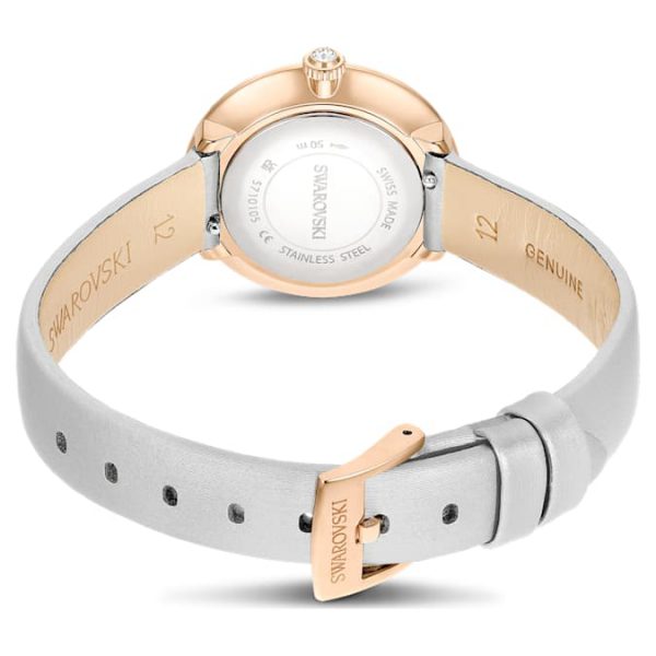 Matrix tennis watch Swiss Made, Leather strap, Gray, Rose gold-tone finish - Image 3