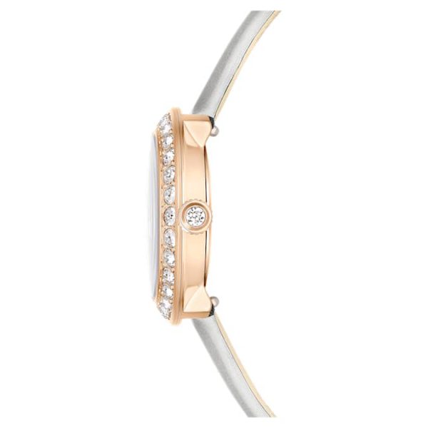 Matrix tennis watch Swiss Made, Leather strap, Gray, Rose gold-tone finish - Image 6