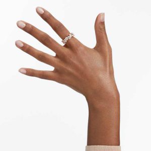 Matrix Vittore ring Drop cut, White, Rose gold-tone plated