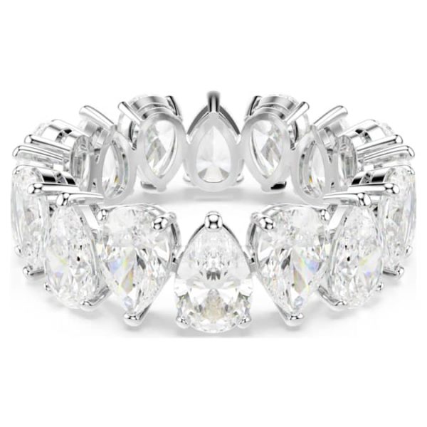 Matrix Vittore ring Pear cut, White, Silver-tone finish - Image 8