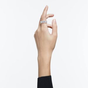 Matrix Vittore ring Rectangular cut, White, Rhodium plated