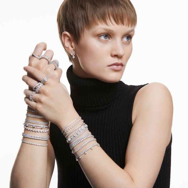 Matrix Vittore ring Rectangular cut, White, Rhodium plated - Image 6