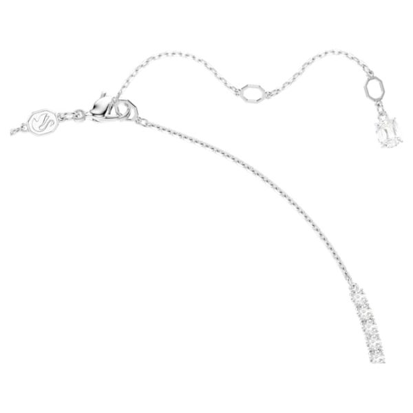 Matrix Y necklace Crystal pearl, Round cut, White, Rhodium plated - Image 4