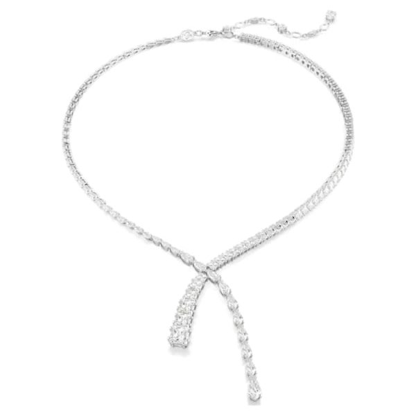 Matrix Y necklace Mixed cuts, White, Rhodium plated - Image 2