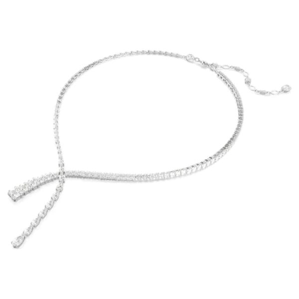 Matrix Y necklace Mixed cuts, White, Rhodium plated - Image 3