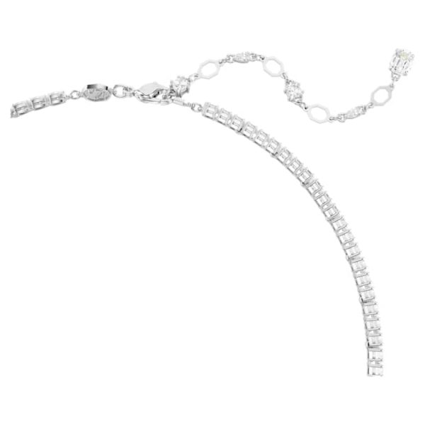 Matrix Y necklace Mixed cuts, White, Rhodium plated - Image 4