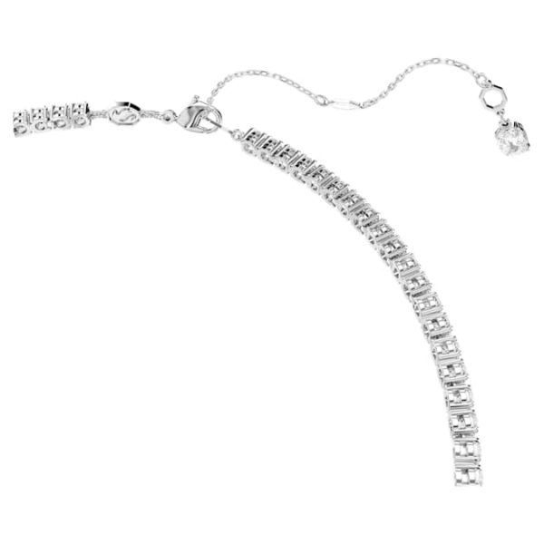 Matrix Y necklace Round cut, White, Rhodium plated - Image 4