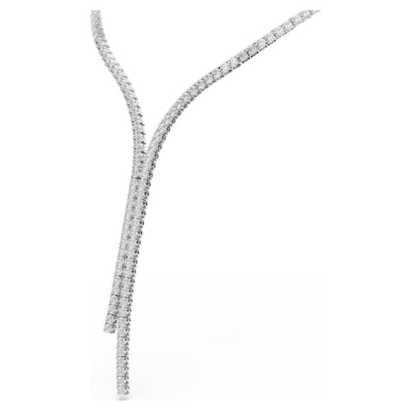 Matrix Y necklace Round cut, White, Rhodium plated - Image 5
