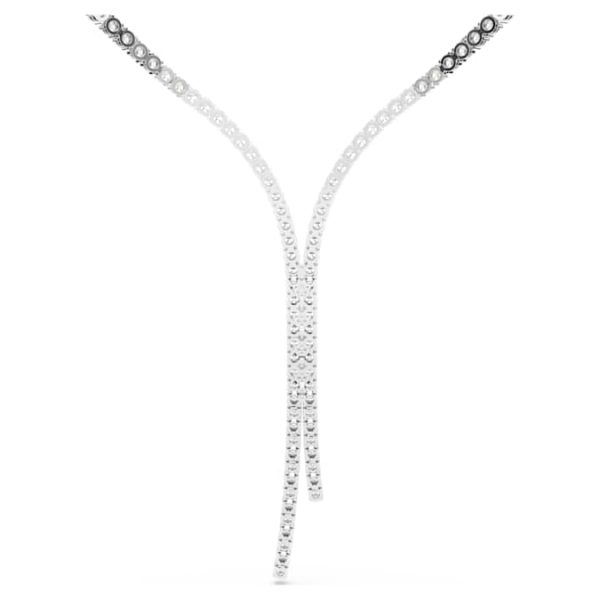 Matrix Y necklace Round cut, White, Rhodium plated - Image 6