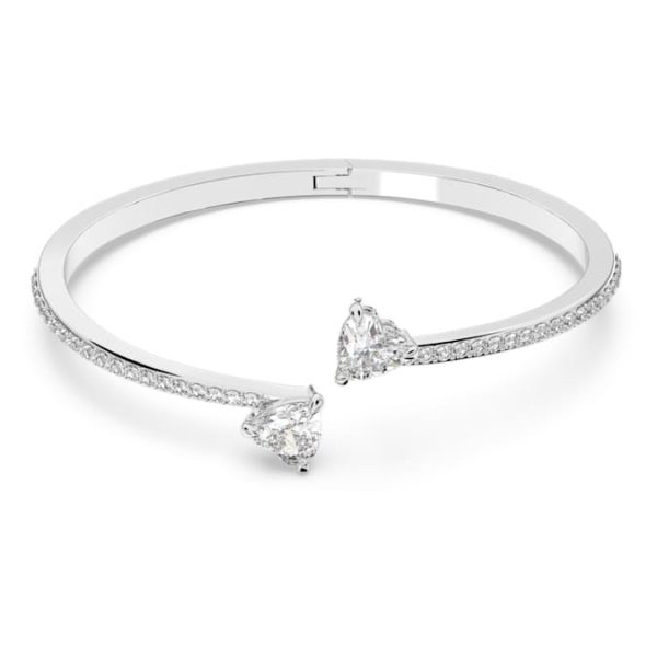 Mesmera bangle Heart, White, Rhodium plated - Image 2
