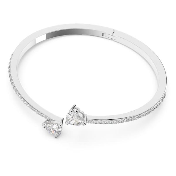Mesmera bangle Heart, White, Rhodium plated - Image 3