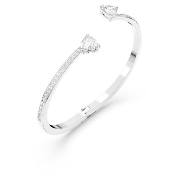 Mesmera bangle Heart, White, Rhodium plated - Image 4