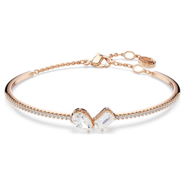 Mesmera bangle Mixed cuts, White, Rose gold-tone plated - Image 2