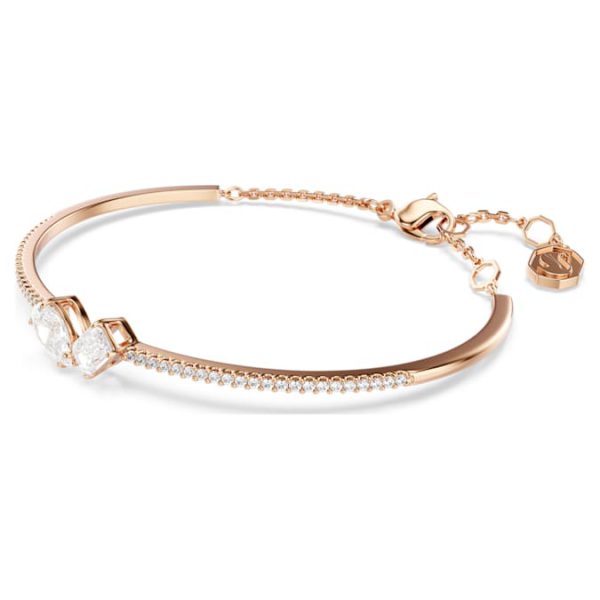 Mesmera bangle Mixed cuts, White, Rose gold-tone plated - Image 3