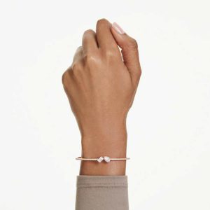 Mesmera bangle Mixed cuts, White, Rose gold-tone plated