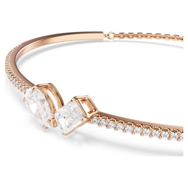 Mesmera bangle Mixed cuts, White, Rose gold-tone plated - Image 5