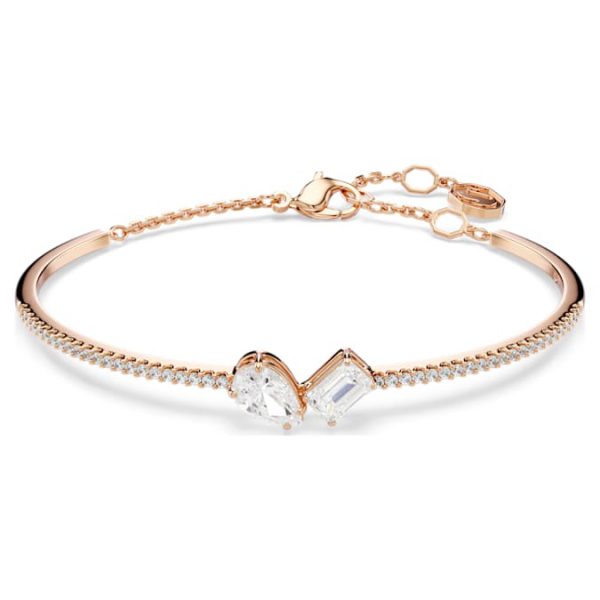 Mesmera bangle Mixed cuts, White, Rose gold-tone plated - Image 7
