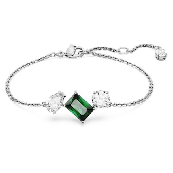 Mesmera bracelet Mixed cuts, Green, Rhodium plated - Image 2