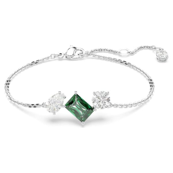 Mesmera bracelet Mixed cuts, Green, Rhodium plated - Image 6