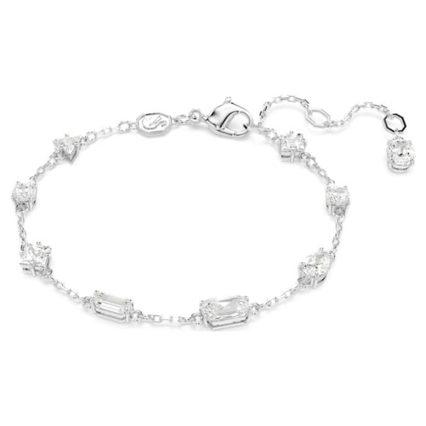 Mesmera bracelet Mixed cuts, Scattered design, White, Rhodium plated - Image 2