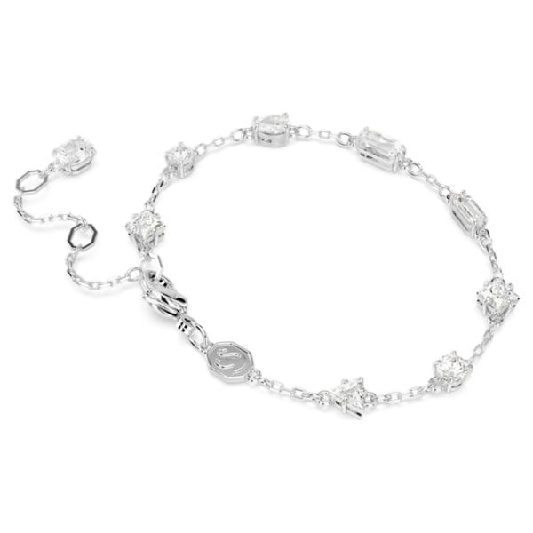 Mesmera bracelet Mixed cuts, Scattered design, White, Rhodium plated - Image 5