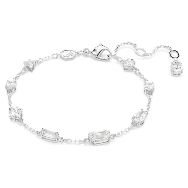 Mesmera bracelet Mixed cuts, Scattered design, White, Rhodium plated - Image 6