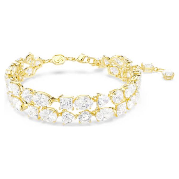 Mesmera bracelet Mixed cuts, White, Gold-tone plated - Image 2