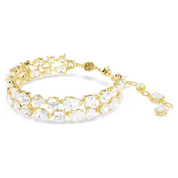 Mesmera bracelet Mixed cuts, White, Gold-tone plated - Image 3