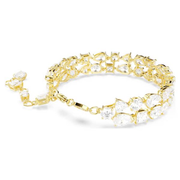 Mesmera bracelet Mixed cuts, White, Gold-tone plated - Image 6