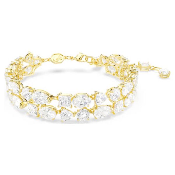 Mesmera bracelet Mixed cuts, White, Gold-tone plated - Image 8