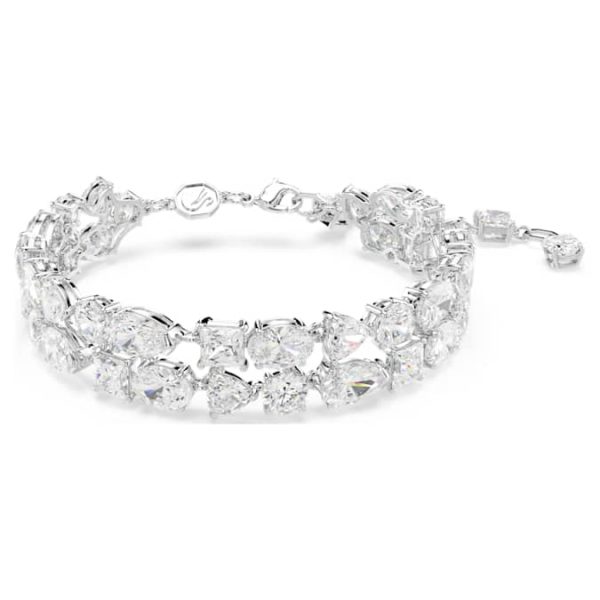 Mesmera bracelet Mixed cuts, White, Rhodium plated - Image 7