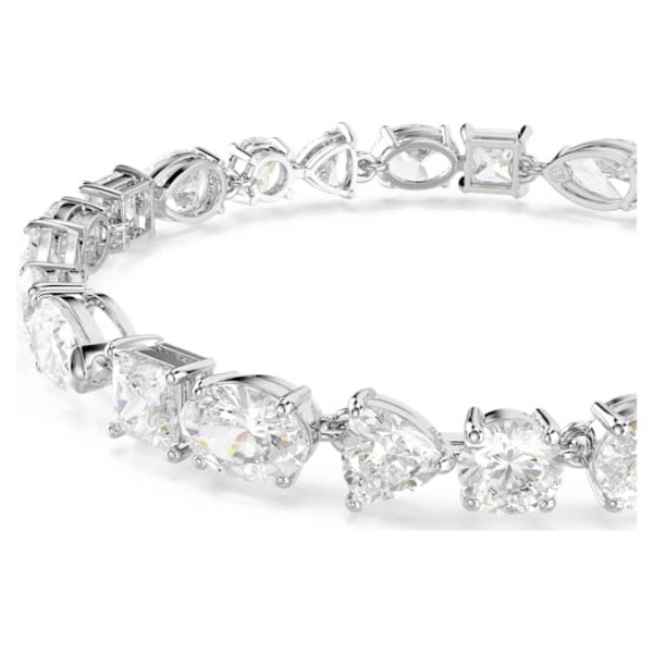 Mesmera bracelet Mixed cuts, White, Rhodium plated - Image 5