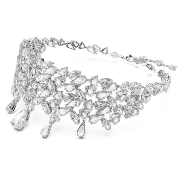 Mesmera choker Mixed cuts, White, Rhodium plated - Image 3