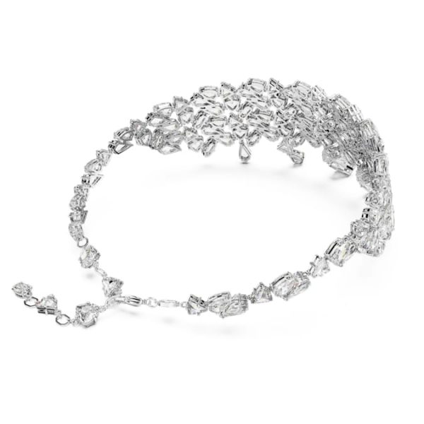 Mesmera choker Mixed cuts, White, Rhodium plated - Image 5
