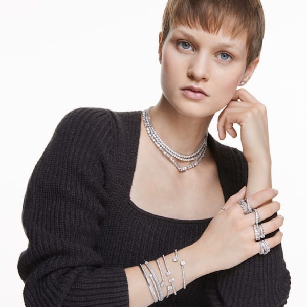 Mesmera cuff Mixed cuts, White, Rhodium plated - Image 6