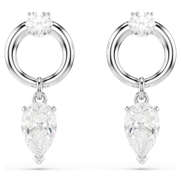 Mesmera drop earrings Mixed cuts, White, Rhodium plated - Image 2