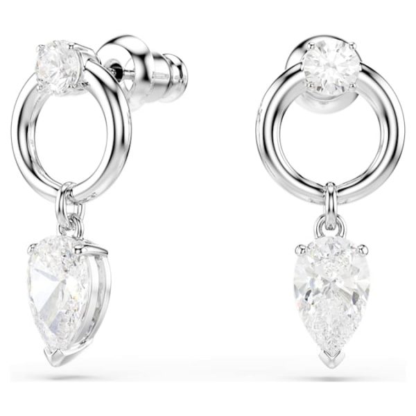 Mesmera drop earrings Mixed cuts, White, Rhodium plated - Image 3