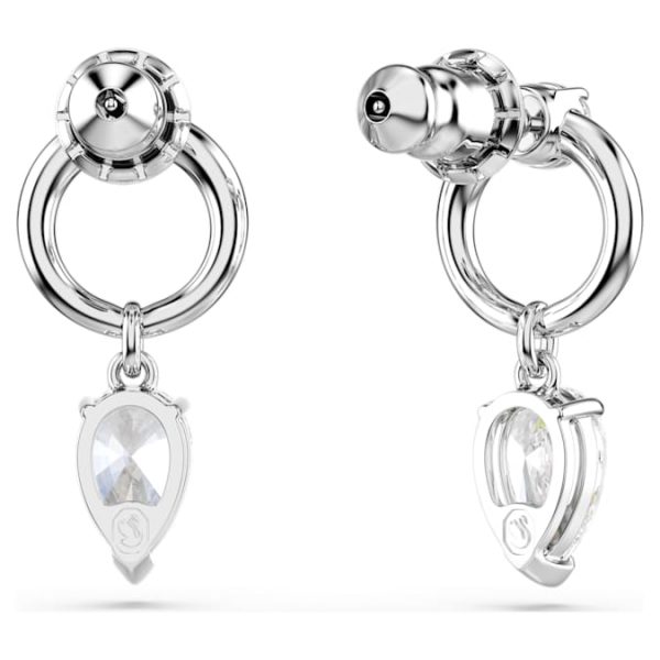 Mesmera drop earrings Mixed cuts, White, Rhodium plated - Image 5