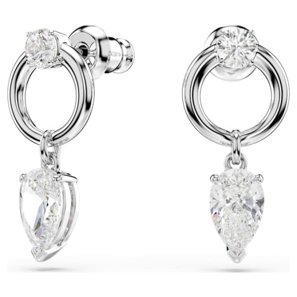 Mesmera drop earrings Mixed cuts, White, Rhodium plated - Image 6