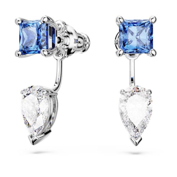 Mesmera earring jackets Mixed cuts, Detachable, Blue, Rhodium plated - Image 2
