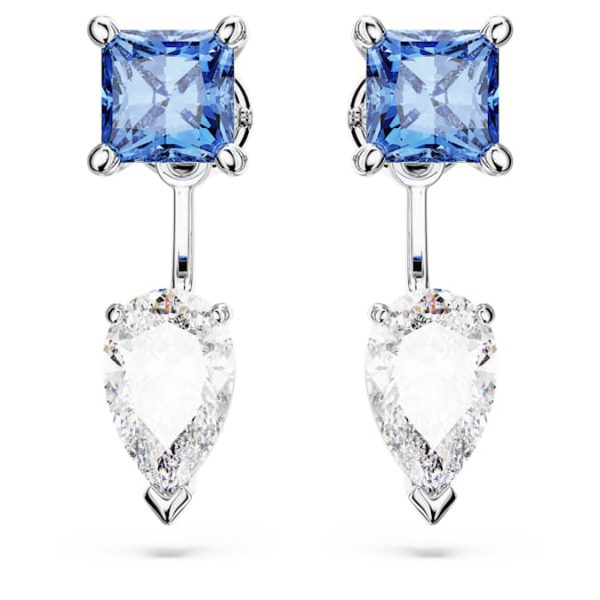 Mesmera earring jackets Mixed cuts, Detachable, Blue, Rhodium plated - Image 3