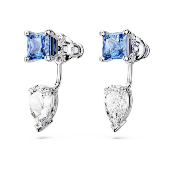 Mesmera earring jackets Mixed cuts, Detachable, Blue, Rhodium plated - Image 4