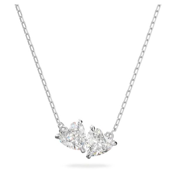 Mesmera necklace Heart, White, Rhodium plated - Image 2