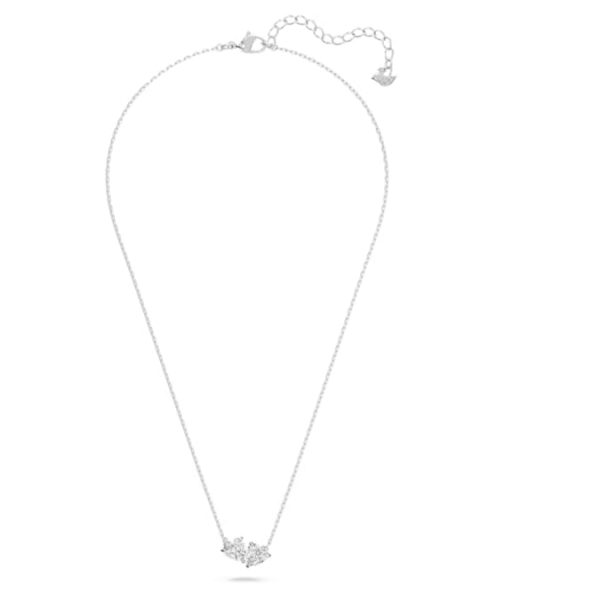 Mesmera necklace Heart, White, Rhodium plated - Image 3
